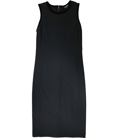 Ralph Lauren Womens Sleeveless Velvet Trim Cocktail Dress