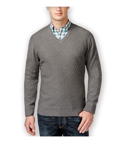 Club Room Mens Diamond Knit V-Neck Pullover Sweater, TW4