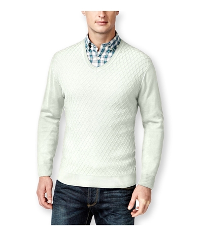 Club Room Mens Diamond Knit V-Neck Pullover Sweater, TW6