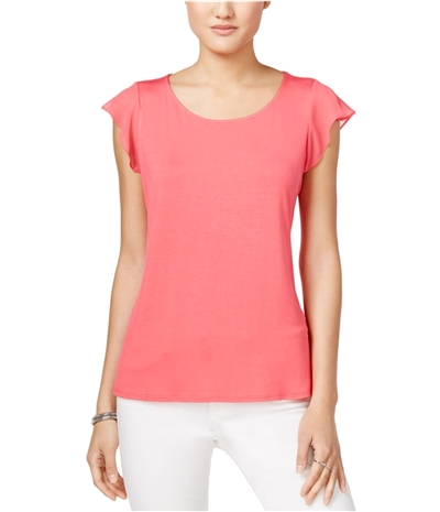 Maison Jules Womens Flutter Sleeve Basic T-Shirt, TW3