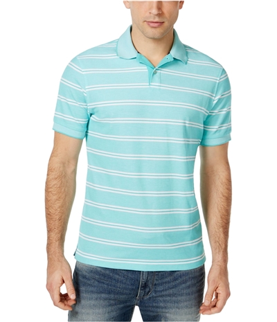 Club Room Mens Ss Striped Rugby Polo Shirt