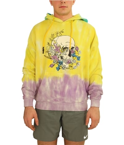 Elevenparis Mens Floral Skull Hoodie Sweatshirt