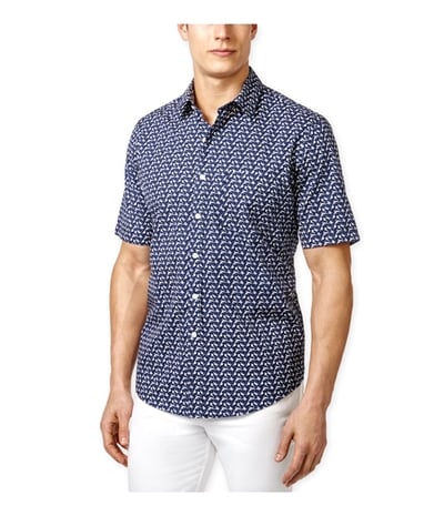 Club Room Mens Multi-Sport Ss Button Up Shirt