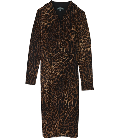 Ralph Lauren Womens Animal Print Bodycon Dress