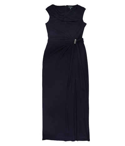 Ralph Lauren Womens Boat Neck Gown Maxi Sheath Slit Dress