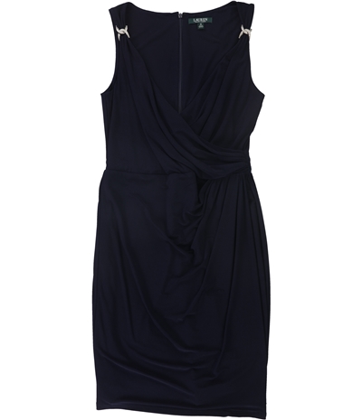 Ralph Lauren Womens Sleeveless Rhinestone Jersey Dress