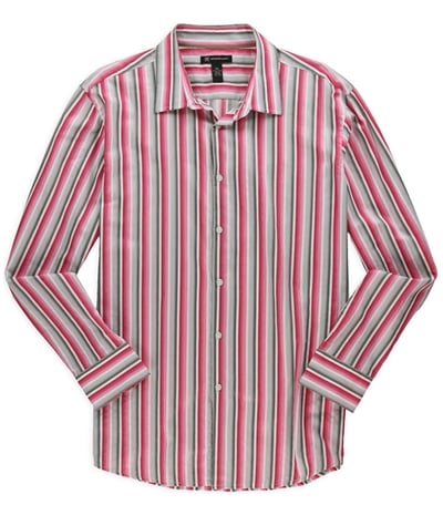 I-N-C Mens Multi Stripe Button Up Shirt, TW2