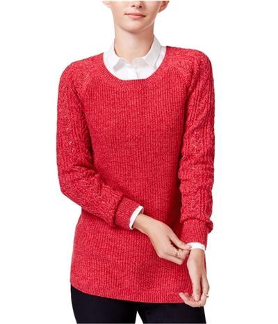 Maison Jules Womens Solid Cable Knit Pullover Sweater