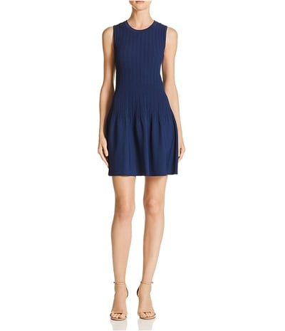 Elizabeth And James Womens Ribbed Fit & Flare Dress