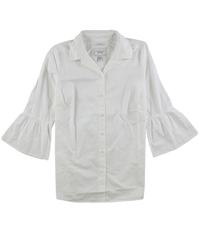 Charter Club Womens Embroidered Button Up Shirt, TW2