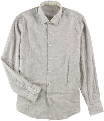 Tasso Elba Mens Linen Button Up Shirt, TW3