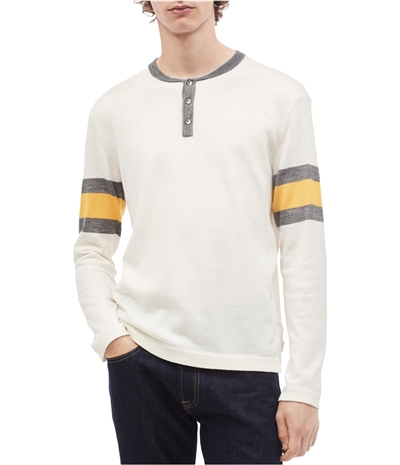 Calvin Klein Mens Engineered Stripe Henley Shirt