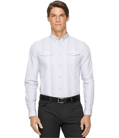 Calvin Klein Mens Gingham Slim Fit Button Up Shirt