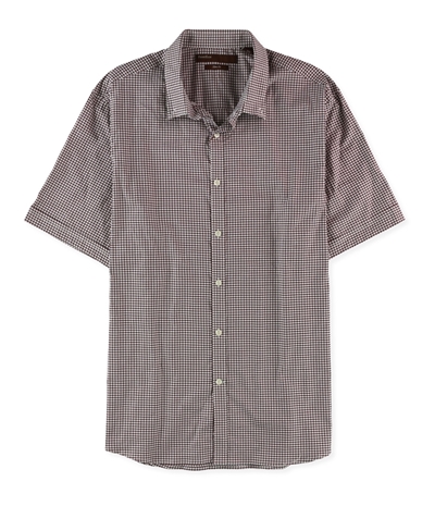 Perry Ellis Mens Slim Fit Mini Check Button Up Shirt