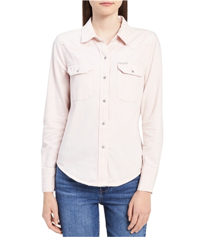 Calvin Klein Womens Crystal Button Up Shirt