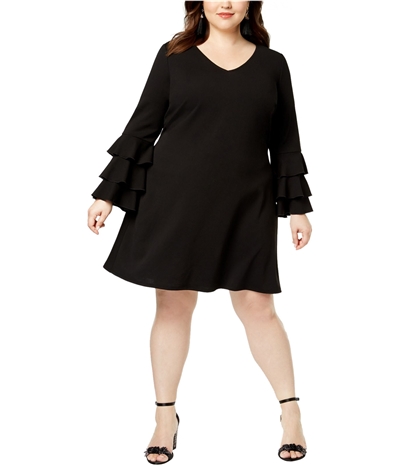 Love Squared Womens Tiered A-Line Cocktail Dress