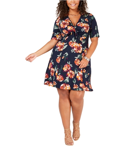 Love Squared Womens Floral A-Line Dress