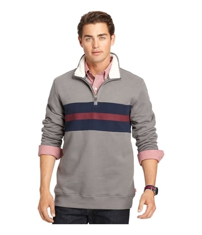 Izod Mens Quarter-Zip Striped Sweatshirt, TW2