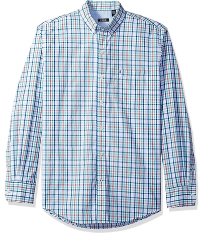 Izod Mens Breeze Plaid Button Up Shirt, TW7