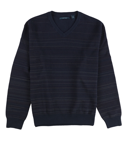 Perry Ellis Mens Striped V Neck Pullover Sweater