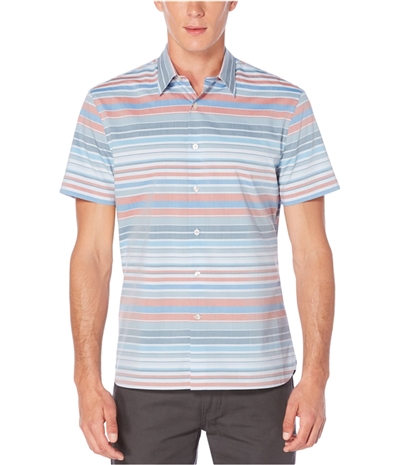 Perry Ellis Mens Striped Button Up Shirt, TW1