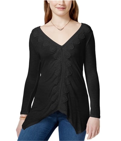 American Rag Womens Crochet V-Neck Pullover Blouse