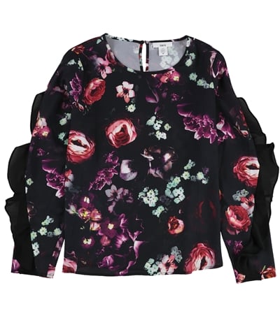 Bar Iii Womens Ruffled Floral Pullover Blouse