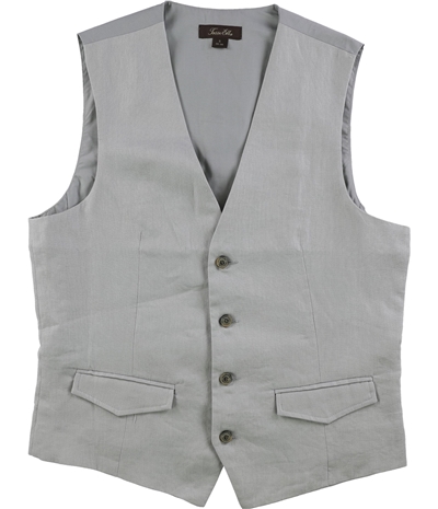 Tasso Elba Mens Linen Four Button Vest, TW2