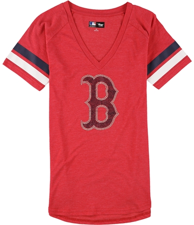 G-Iii Sports Womens Red Sox Rhinestone Logo Embellished T-Shirt