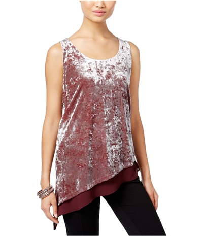 I-N-C Womens Crushed Velvet Pullover Blouse