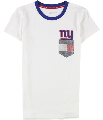 Tommy Hilfiger Womens Giants Rhinestone Embellished T-Shirt