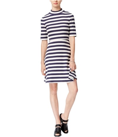 Maison Jules Womens Striped Fit & Flare Dress, TW1
