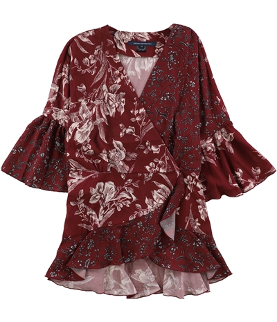 French Connection Womens Floral Wrap Blouse