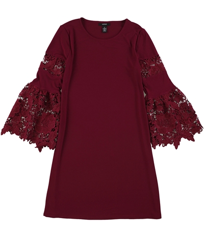 Alfani Womens Lace-Sleeve A-Line Dress