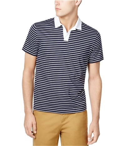 Tommy Hilfiger Mens Custom-Fit Stripe Rugby Polo Shirt