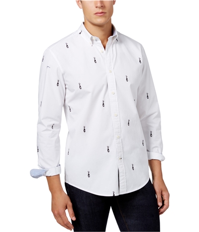Tommy Hilfiger Mens Embroidered Button Up Shirt, TW1