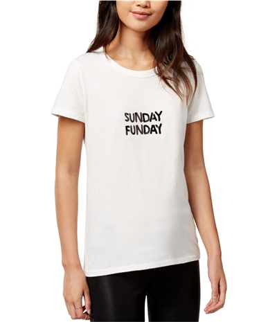 Bow & Drape Womens Sunday Funday Sequined Embellished T-Shirt