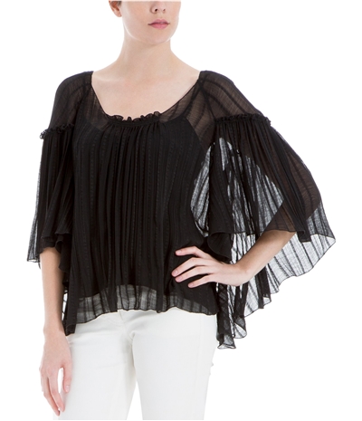 Max Studio London Womens Sheer Batwing-Sleeve Pullover Blouse