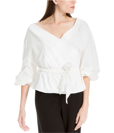 Max Studio London Womens Belted Wrap Blouse, TW2