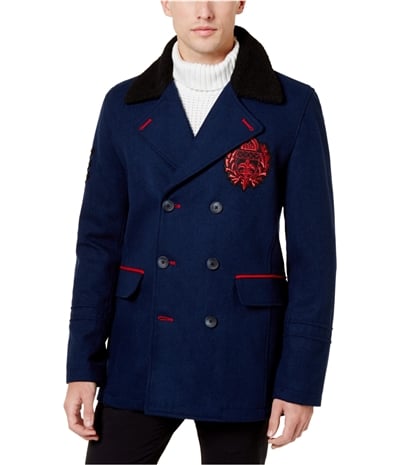 I-N-C Mens Fleece-Lined Collar Pea Coat