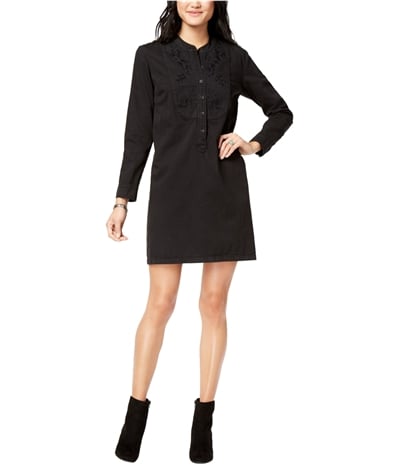 Lucky Brand Womens Embroidered Shirt Dress