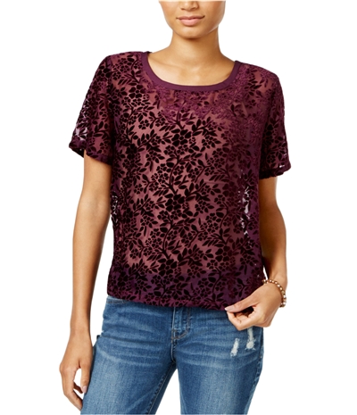 Lucky Brand Womens Velvet Pullover Blouse