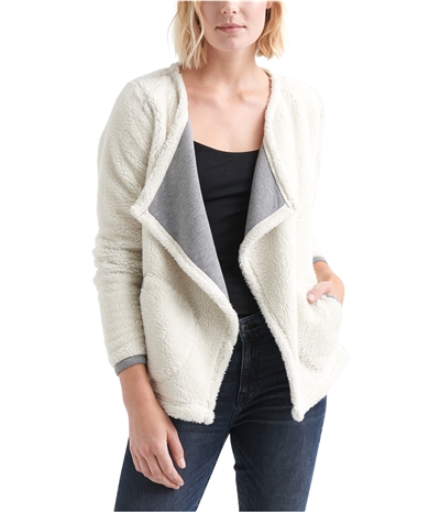 Lucky Brand Womens Faux Fur Cardigan Sweater