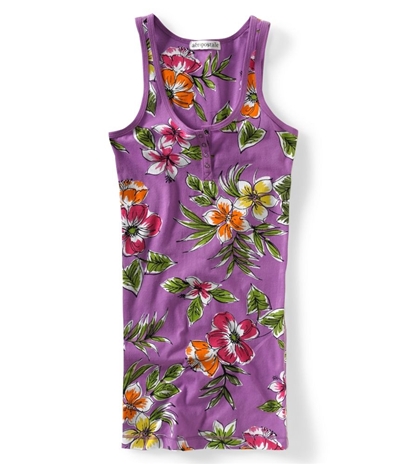 Aeropostale Womens Floral Boy Tank Top