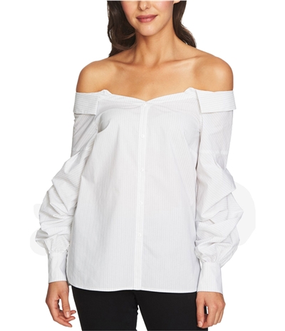 1.State Womens Off The Shoulder Button Up Shirt