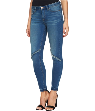 1.State Womens Frayed-Detail Skinny Fit Jeans