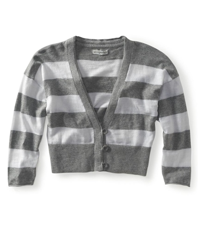 Aeropostale Womens Cropped Stripe Cardigan Sweater