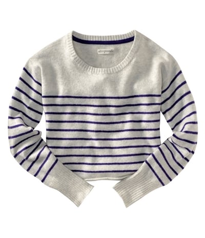Aeropostale Womens Long Sleeve Opposite Stripe Knit Sweater
