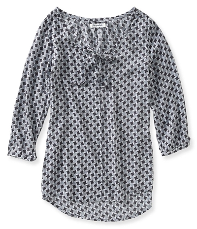 Aeropostale Womens Abstract Houndstooth Tunic Blouse