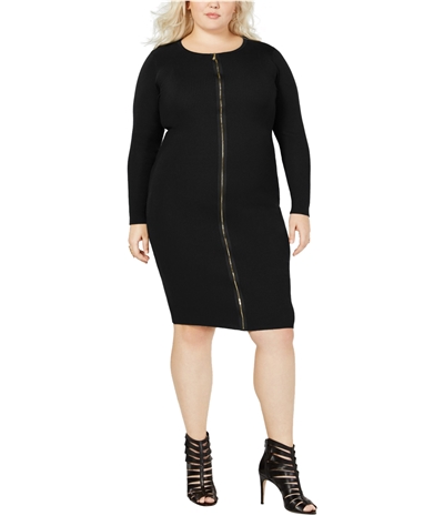 Say What? Womens Zipper Front Sweater Dress